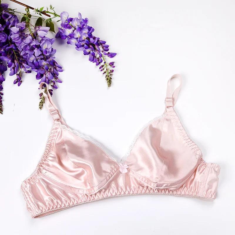 Pêche - Mulberry Silk Bralette